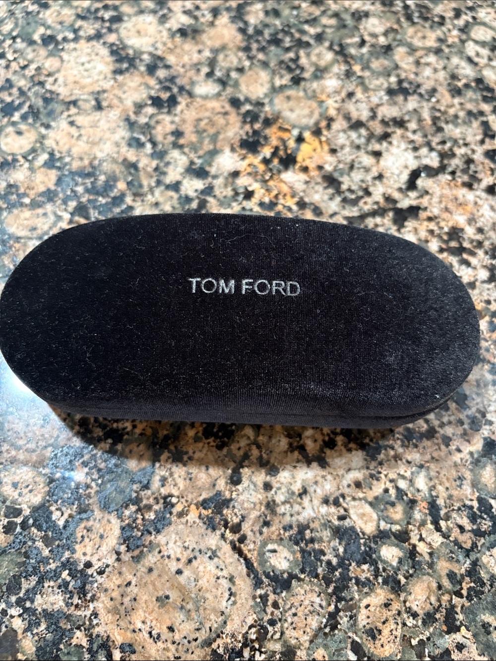 Tom Ford Black & Brown Velvet Hardshell  Eyewear Case